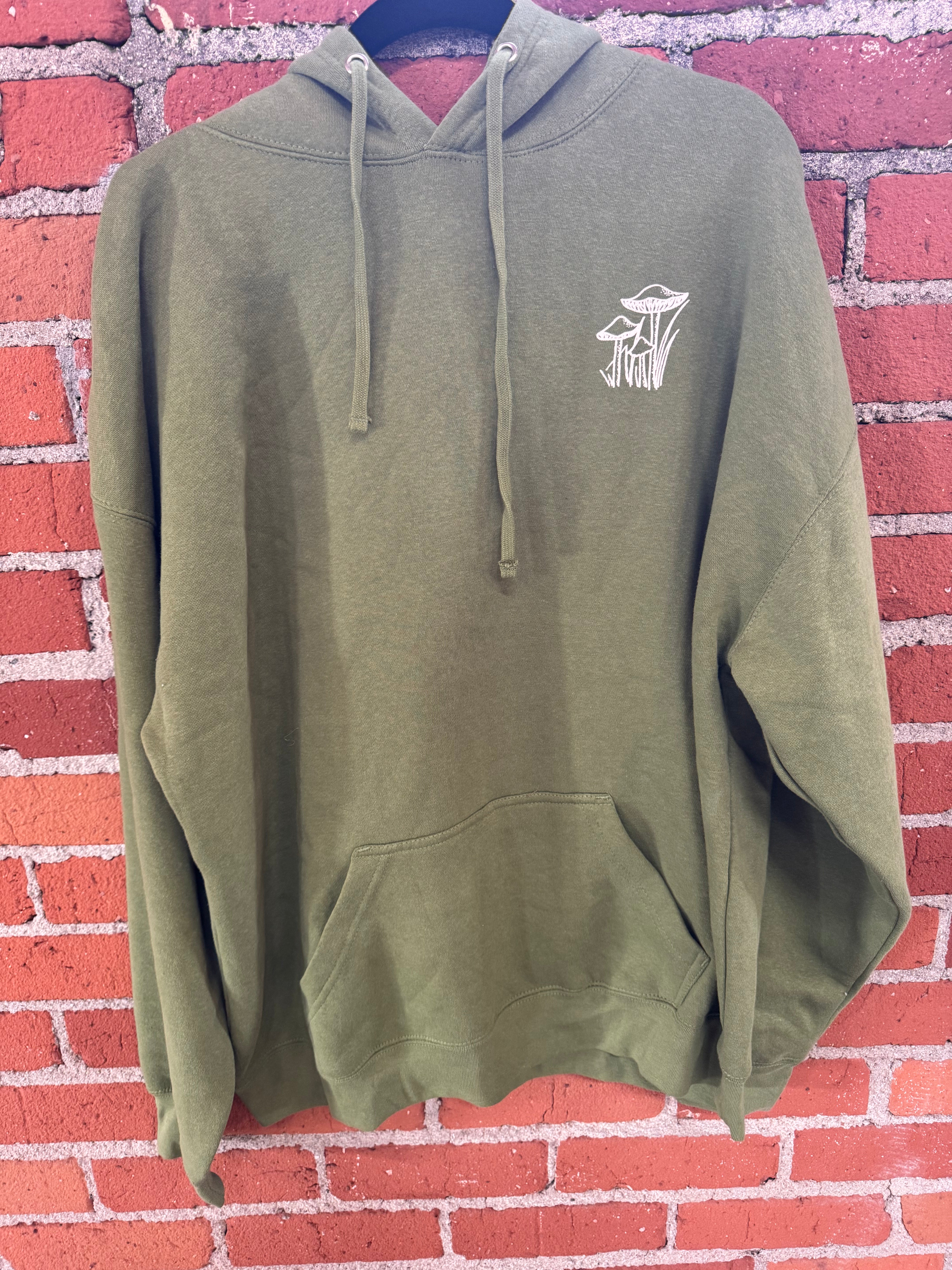 PIA logo and mushroom hoodie